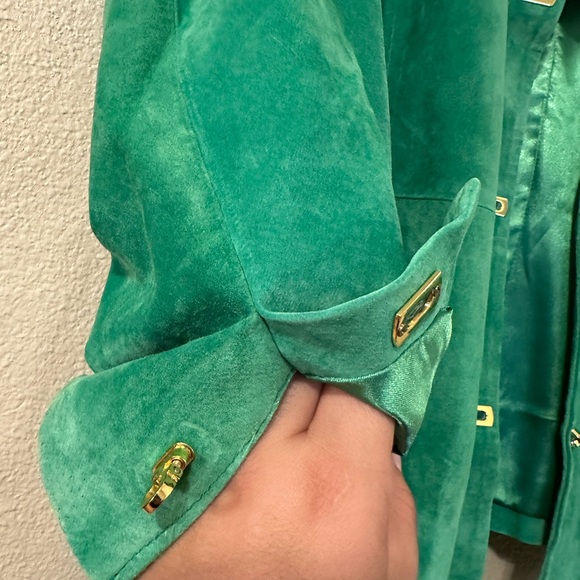 Linea by Louis Dell'Olio Women's Green Suede Blazer - Picture 6 of 14